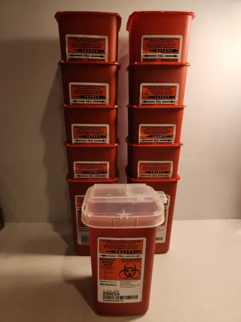 20 PER PACK Sharps Container 1 Quart | Biohazard Syringe Disposal with Flip Lid