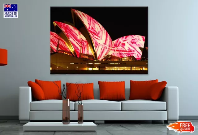 Festival Of Light, Sydney Opera House Canvas  Print Unframed Home Decor