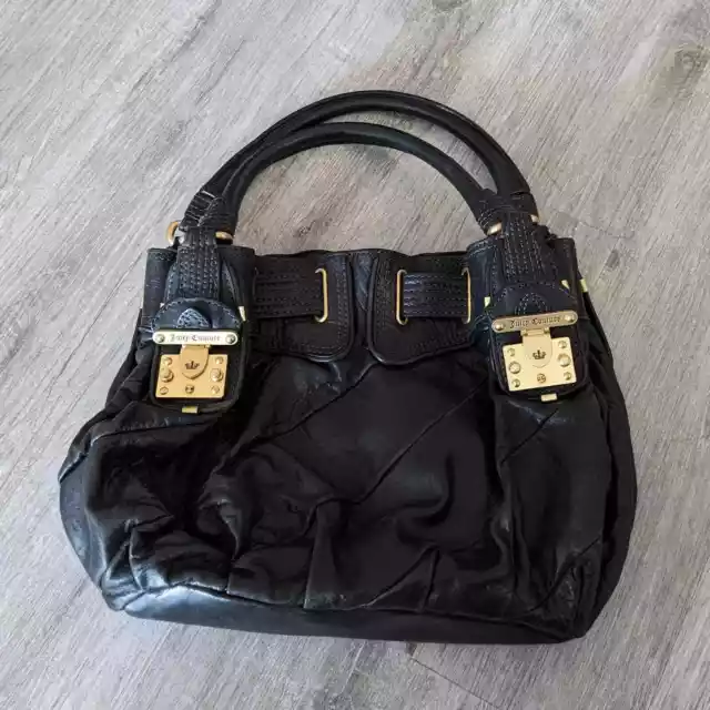 Juicy Couture Purse Vintage in Black Shoulder Leather Bag