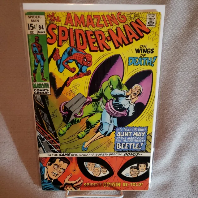Amazing Spider-man #94 (Marvel 1971) ORIGIN RETOLD - BEETLE appearance