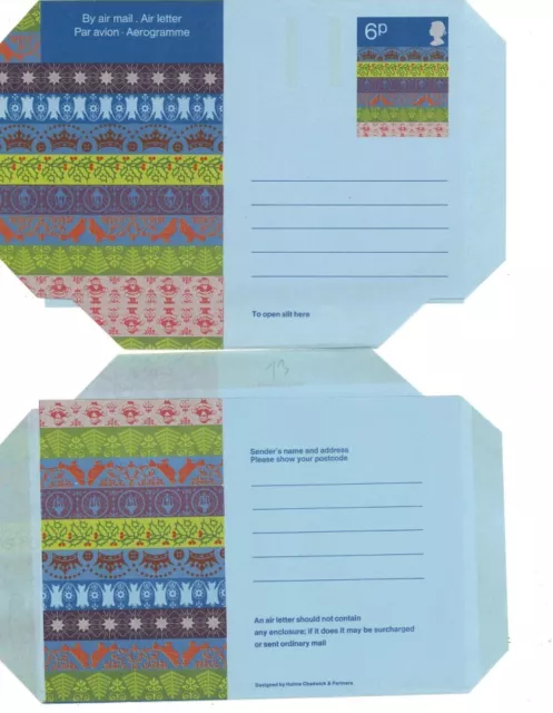 GB Briefmarken Aerogramm/Luftbrief APS24 - 6p Verpackungspapier, Engel Weihnachten 1973