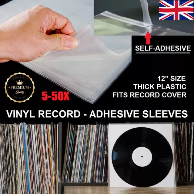 5-50X Record Sleeves Outer Plastic Vinyl Covers Anti Static Bags 12" LP Albums ~