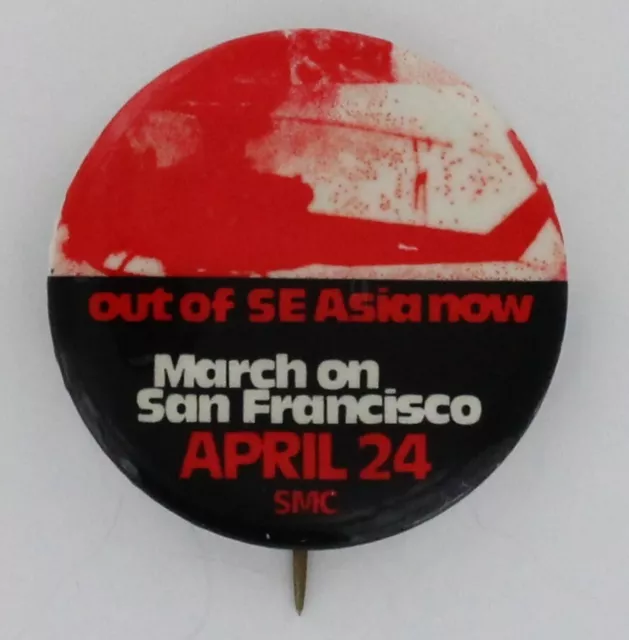 Vietnam War Blood Red Huey Helicopter 1971 Protest Left Pin San Francisco P657