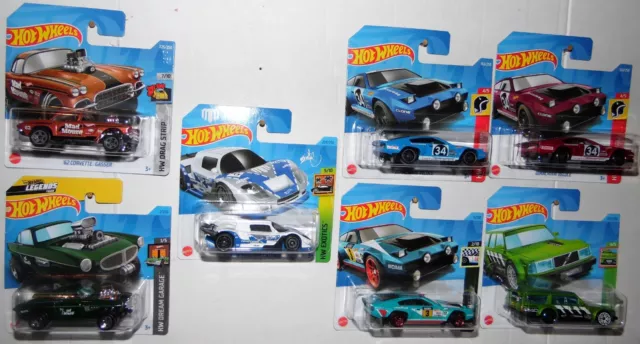 KONVOLUT  HOT WHEELS  7 x  HOT WHEELS  " RACE "  7 HW MODELLE aus 2022/23 in OVP