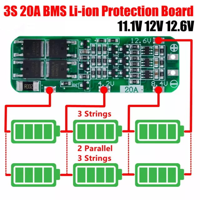 3S 20A PCB BMS Li-ion Battery Protection Board 18650 12.6V Lipo Cell Module