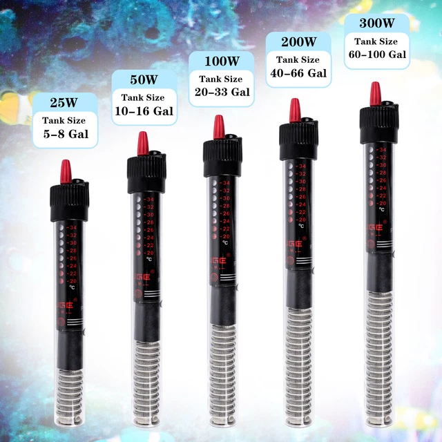 Aquarium Heater Submersible Fish Tank Adjustable with Cover Guard 25W-300W New