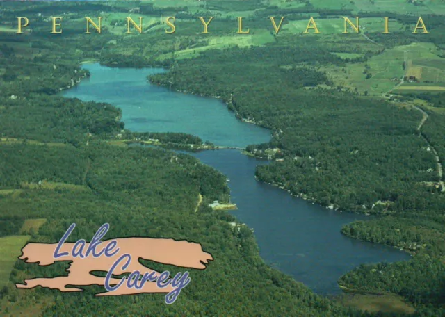 Aerial View of Lake Carey Pennsylvania, Endless Mountains, Fishing etc. Postcard
