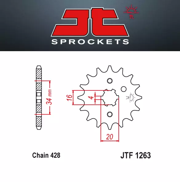 JT Pignone Acciaio 1263 Denti 11 Passo 428 per Honda CT110 Z A B C D 1979-1983