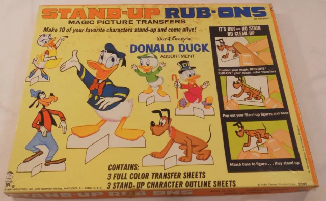 Walt Disney Donald Duck  Hasbro 1968 Stand Up Rub ons  Transfers #2945 1960's