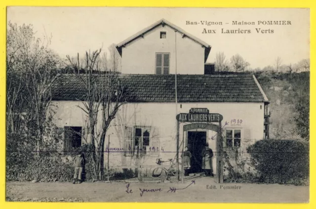 cpa Très Rare 91 - CORBEIL ESSONNES Bas Vignon CAFÉ MAISON POMMIER Niveaux d'Eau