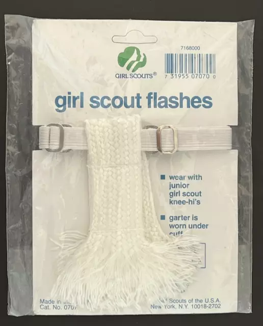 Vintage Pair of Junior Girl Scout Flashes White in Packaging
