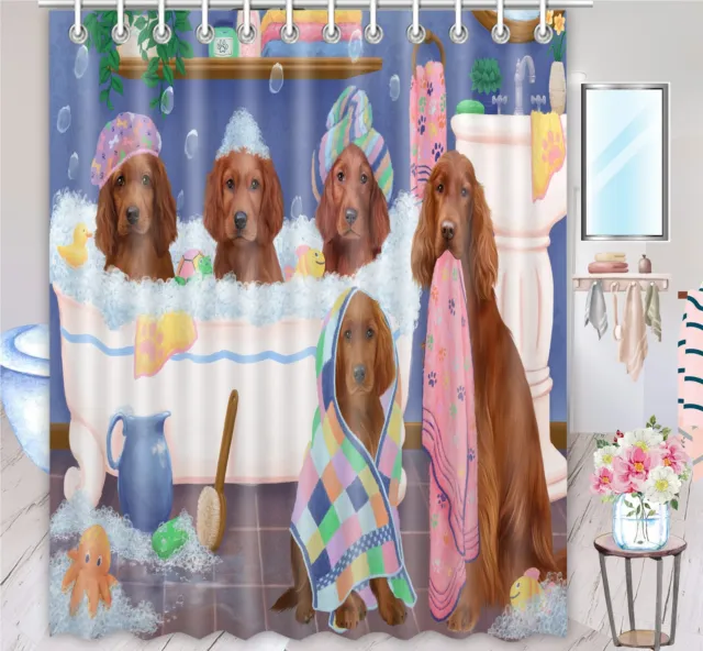 Halloween Irish Red Setter Dog Shower Curtain Bathtub Screens Personalized Hooks