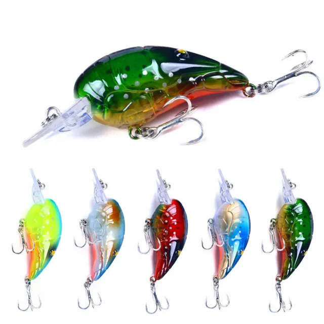 5pcs/set 7cm/11.5g Crankbait Bait Minnow Fishing Lure Hooks Bass Swimbait Tackle