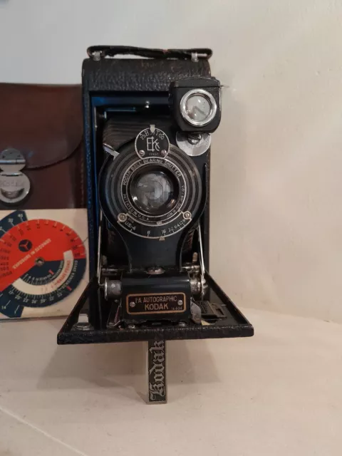 Antique c1917 Eastman Kodak Co A1 Autographic Bellows Camera. Inc Carry Case.