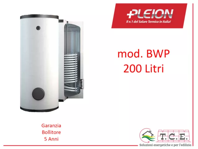 Bollitore ACS per Pompe di Calore PLEION mod BWP 200 Litri 1 scamb. Oversize