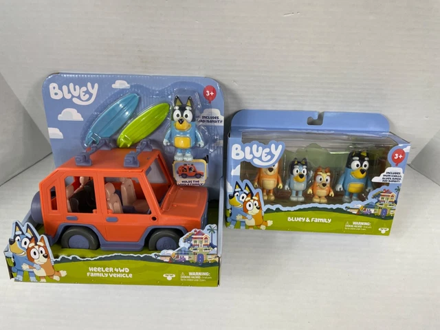 BLUEY HEELER 4WD Family Vehicle & Bluey Family Figure Set - Both New in ...