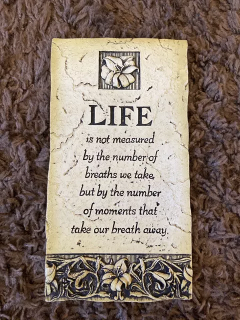 Plaque "Life is not measured by the Number Of Breaths We Take Art Sign Love