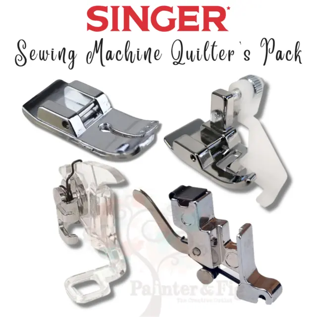 Singer Sewing Machine Quilting Kit, 1/4" Foot, Darning Foot, Blind Applique Foot