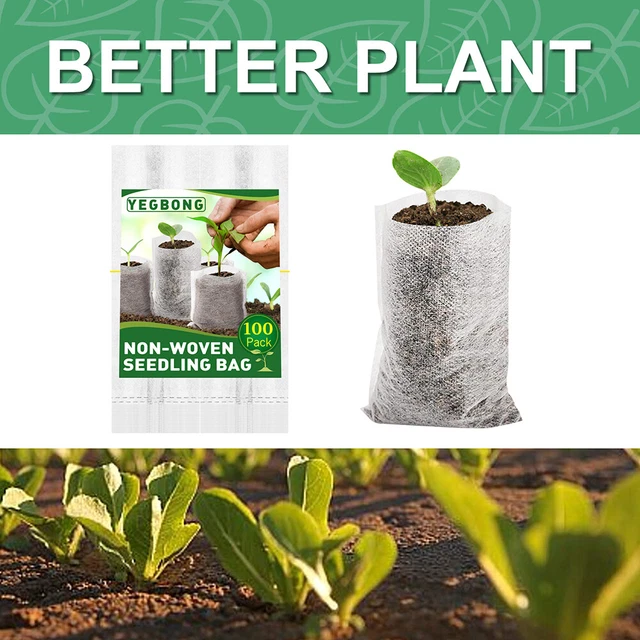 100x Biodegradable Non-woven Seedling Pots Planting Bags Nursery Plant Grow Bag 3