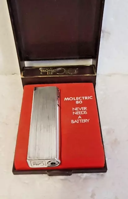 Vintage COLIBRI Molectric 80 silver Metal Lighter in original box