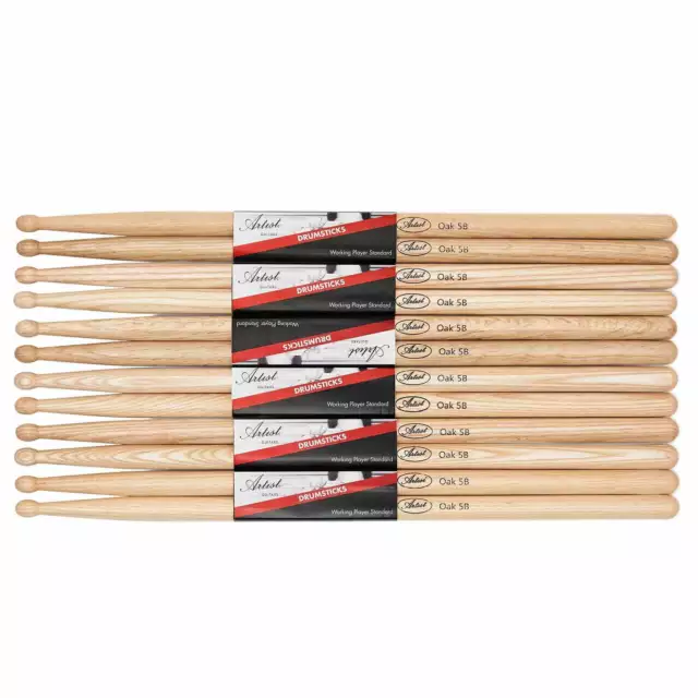 Artist DSO5B Oak Drumsticks w/ Wooden Tips 6 Pairs