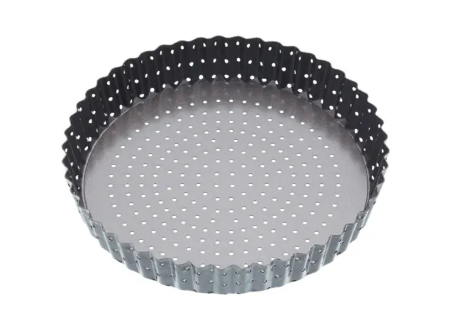 Masterclass Quiche Tart Tin Fluted Perforated Crustybake Nonstick Loosebase 23Cm