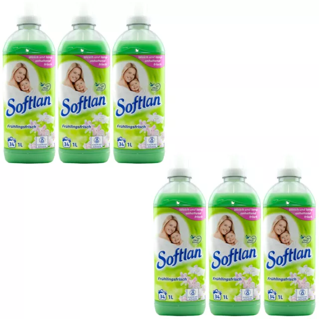 Softlan Fabric Softener Frühlingsfrisch 6x 33.8oz 34 Wl Bottle From 100%