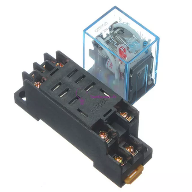 10A AC 220V Coil Power Relay DPDT LY2NJ HH62P HHC68A-2Z With Socket Base