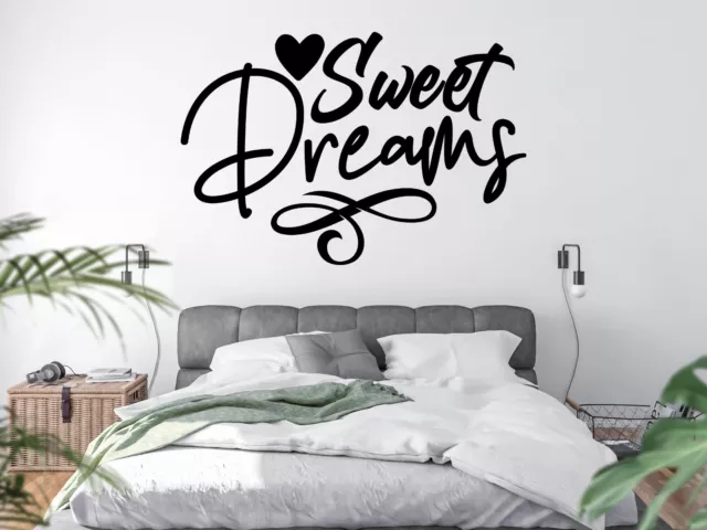 Sweet Dreams Sticker Wall Heart Bedroom Quotes Love Removable Decals Vinyl DIY