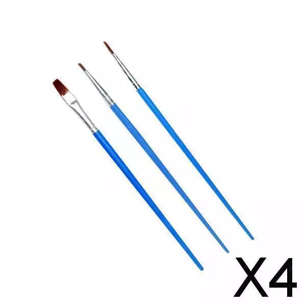 4X Set di 3 pennelli portatili per pittura ad acquerello acrilico