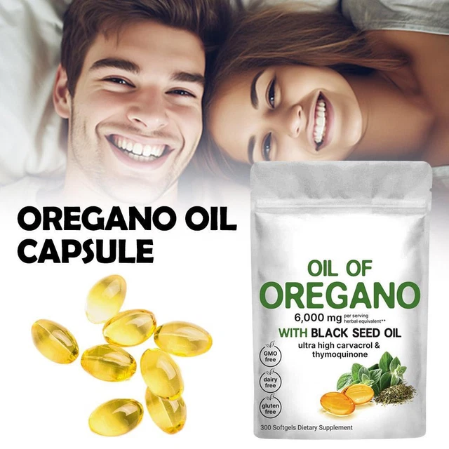 OIL OF OREGANO 6000mg 300 Softgels Capsules Black Seed Oil