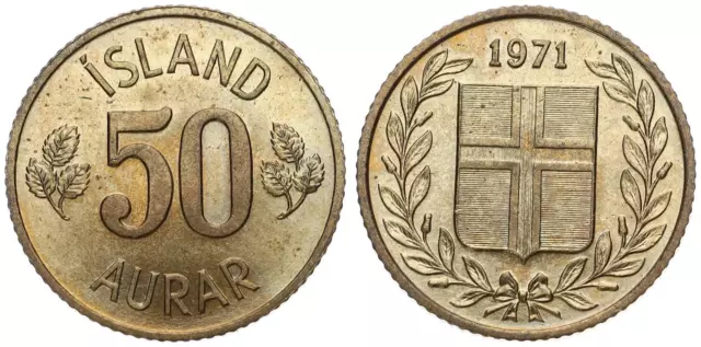 Island - Iceland 50 Aurar 1969-1974 - Kronen - verschiedene Jahrgänge