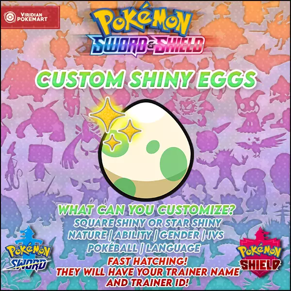 Pick 6 (Six) Custom Pokemon – Choose your 6 Custom Shiny 6IV Pokemon