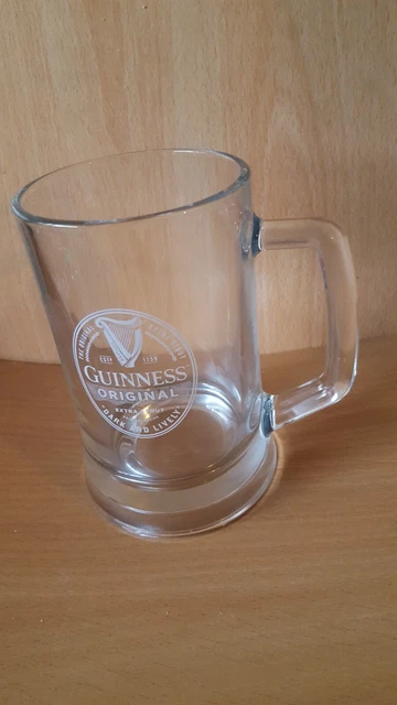 Guinness Glass Tankard Original Extra Stout 1 PINT GLASS MAN CAVE BAR PUB CLEAN