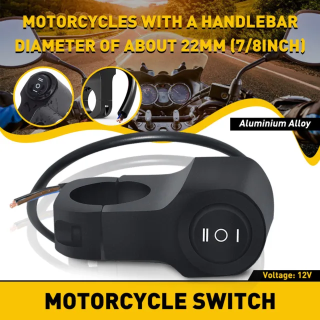 Waterproof Motorbike Motorcycle Handlebar Headlight Fog Spot Light On Off Switch