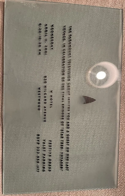 Star Trek Voyager Cast Wrap Party Invitation Michael Risner Not A Reproduction