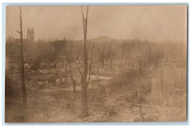 1908 Fire Disaster Billingham Hill Sailor's Hospital Chelsea MA RPPC Postcard