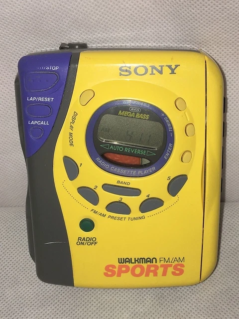 SONY YELLOW SPORTS WALKMAN WM-FS493 Cassette Player FM/AM