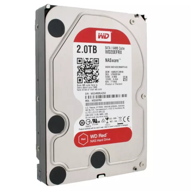 Western Digital Red WD20EFRX 2TB 3.5" 5.4K NASware SATA III NAS Hard Drive