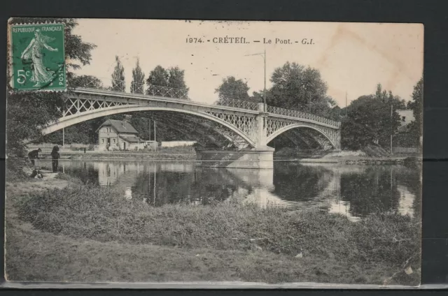 CPA 94 CRETEIL le pont Etat superbe