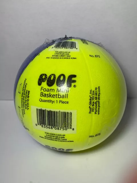 Vintage Poof Foam Mini Basketball Blue Yellow New Old Stock