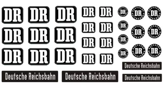 DR Deutsche Reichsbahn DDR Aufkleber Decals schwarz LGB POLA PIKO Spur G