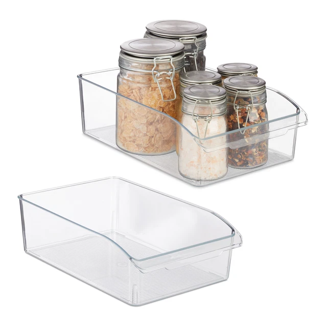 Panier Rangement, Lot de 7 Boite en Plastique Cuisine, Bac de Rangement