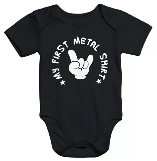 Kurzarm Baby Body My First Metal Shirt Hardrock Heavy Metal Bio-Baumwolle