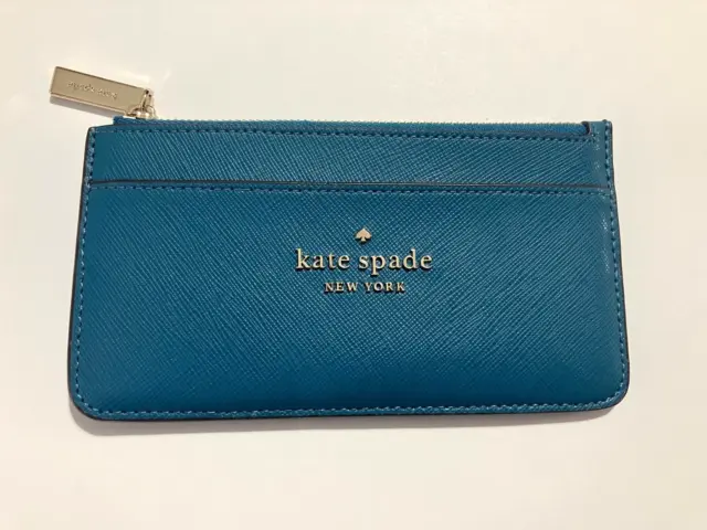 BRAND NEW Kate Spade Large Slim Card Holder Wallet Dark Peacock