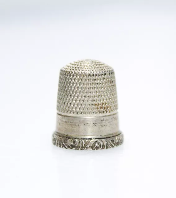 Antique Sterling Silver Size 8 Hallmarked Simon Brothers Sewing Tool Thimble 2