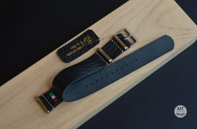 Cinturino NATO Cinturino Orologio NATO In Pelle, Stile Militare, Fatto A Mano - Larghezze 18,20,22,24 Mm, Unisex, Multicolore Cinturino Orologio Militare - Foto 13