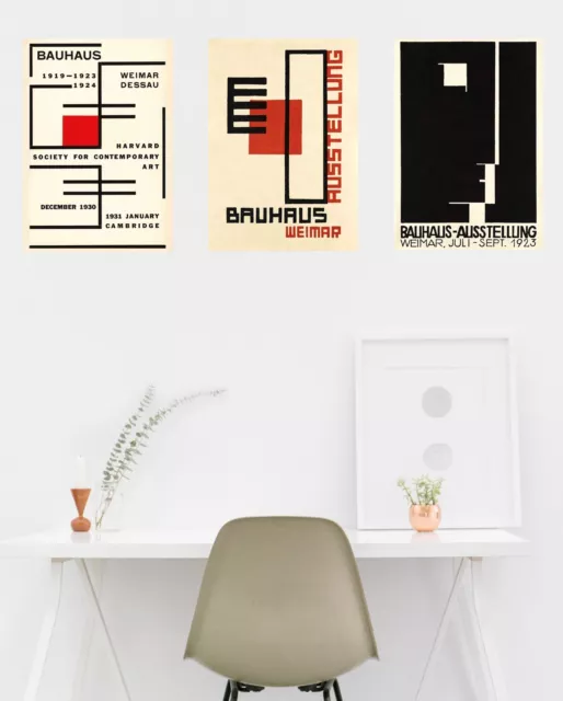 BAUHAUS POSTER PRINT A2 German Design Exhibition 20s Vintage Minimalist Wall Art