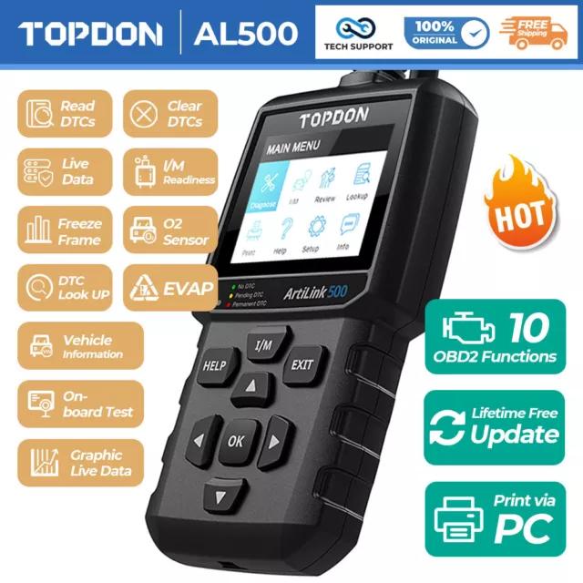 TOPDON AL500 profesional Escáner obd2 del dispositivo de diagnóstico automático