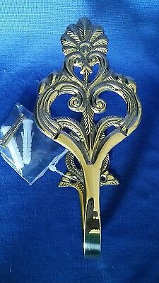 Solid Brass Curtain Drape Tie Backs Pulls Large Heavy 4 Complete Hardware New